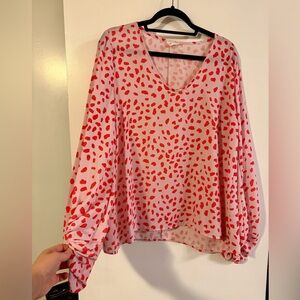 Stylish Pink and Red Women's Top